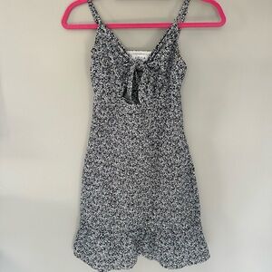 Floral Black and White Dress